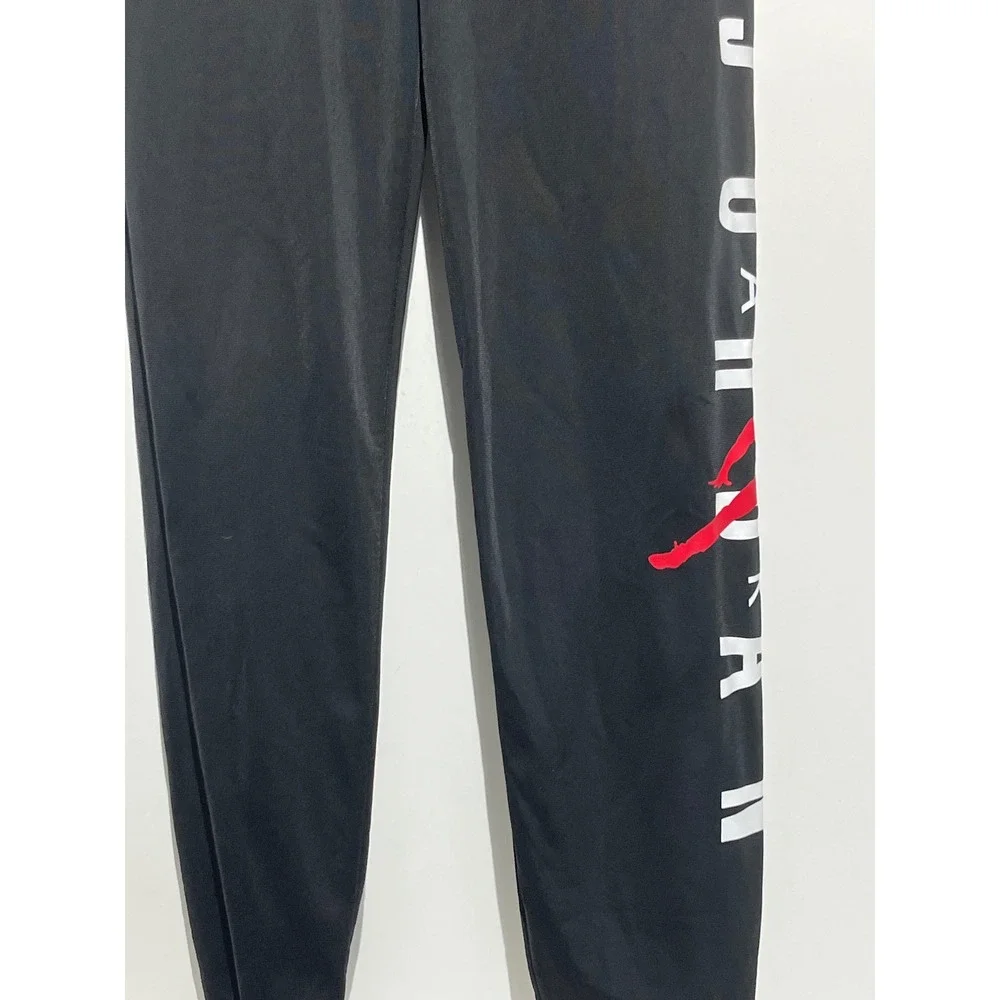 Jordan Jumpman Air Tapered Sweatpants Black Red Logo Mens Joggers 35in Length